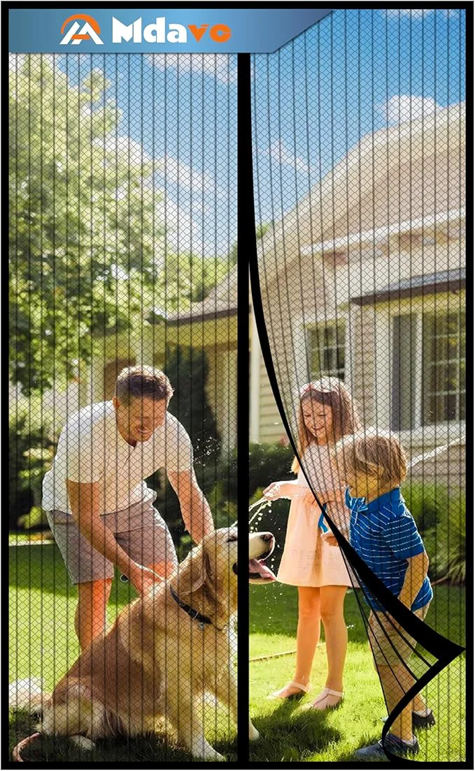 Elegant Magnetic Screen Door Keep Bugs Out Pet Kid Friendly，Works Professional
