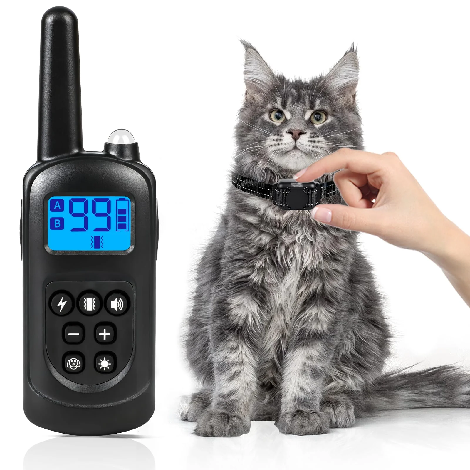 Expertly Made Jeyihka Cat Shock Collar with Remote – 2000ft Range Ultra-Small Waterproof Versatile
