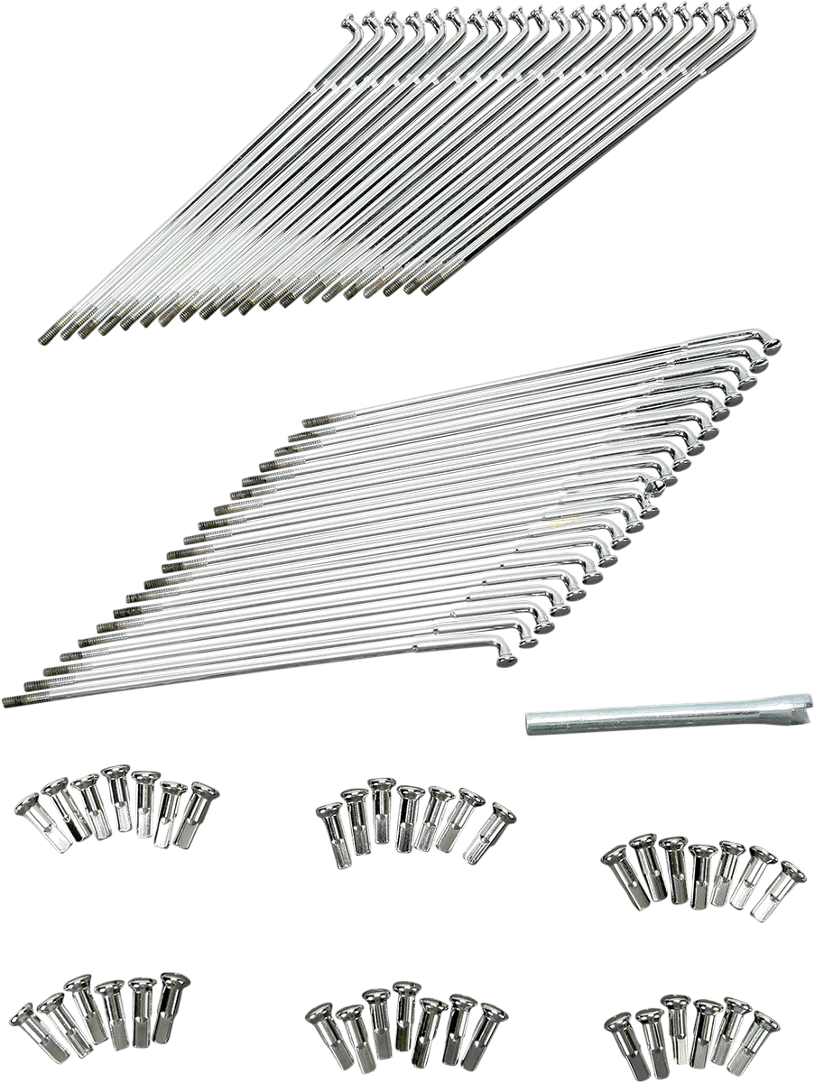 Classic DRAG SPECIALTIES Spoke Set - Drop Center - Custom 40-Spoke - Front - Chrome - 21 16-0513-BC629 Flexible