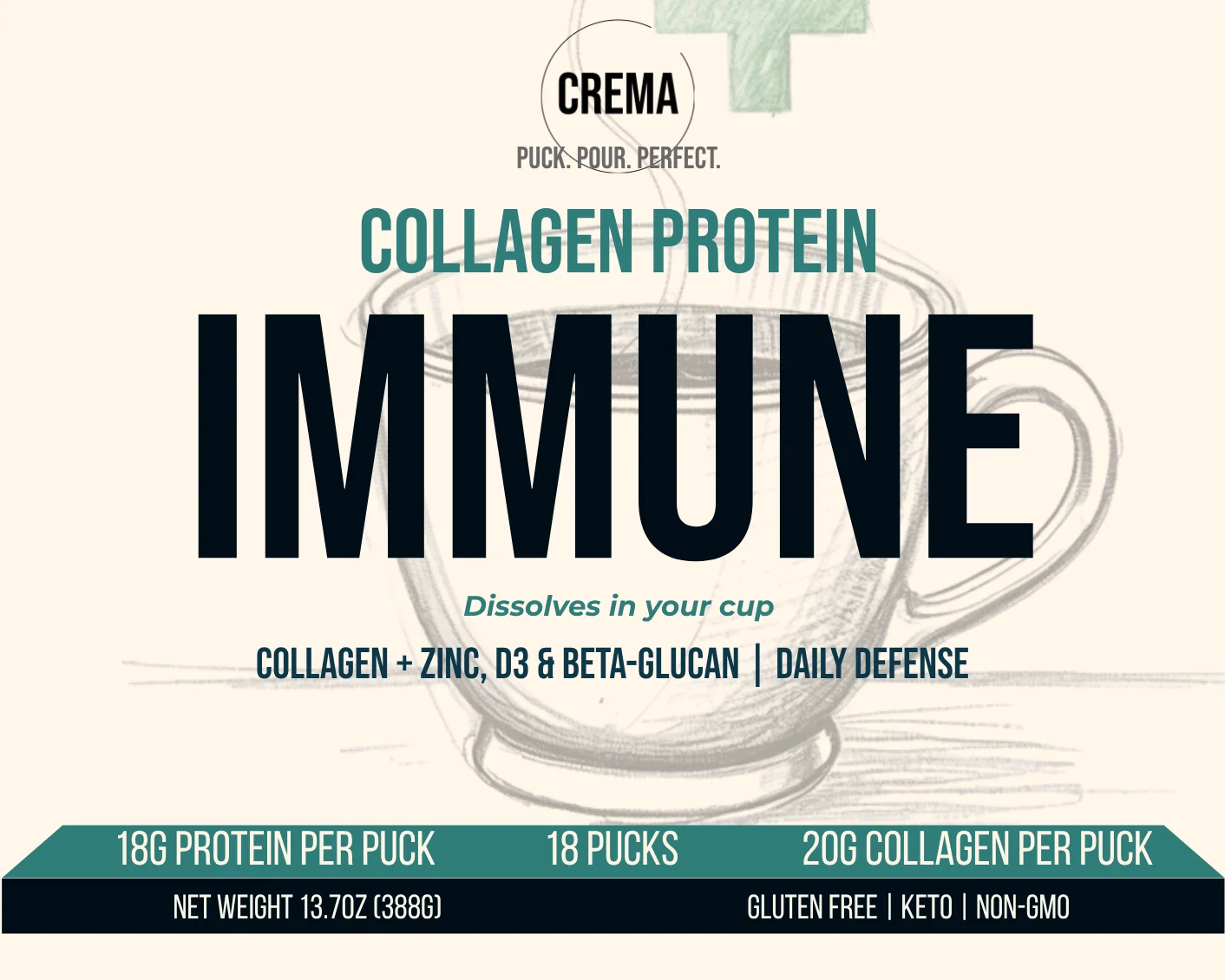 Clean Crema Immune - Collagen ProteinIMMUNE Long-Lasting