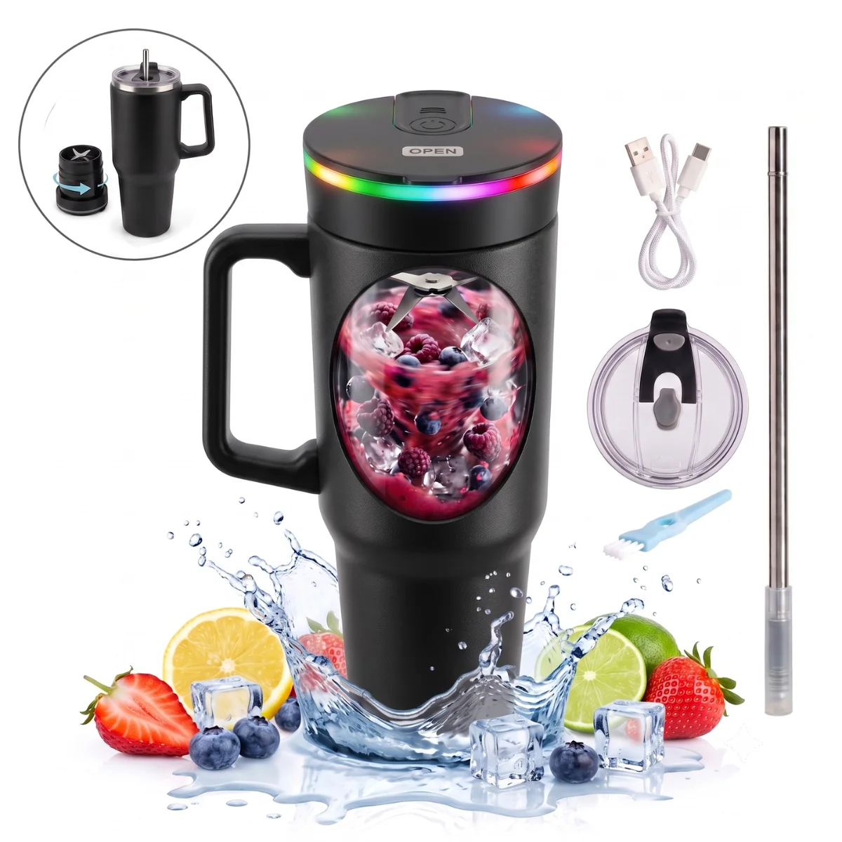 Professional Steel 21oz 180W Insulated Portable Blender NEW Recyclable