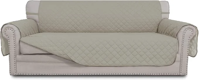 Sophisticated Easy-Going Reversible Oversized Couch Cover for 3 Cushion Couch Sofa Cover for Dogs Water Resistant Furniture Protector Cover with Foam Sticks for Pet Oversized Sofa Beige Beige About ThisOverview Sustainable