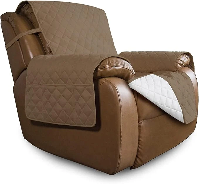 Healthy Easy-Going Oversized Recliner Cover Reversible Couch Cover Sofa Cover for Living Room Water Resistant Furniture Protector with Elastic Straps for Pets Dog Oversized Recliner Camel Ivory About ThisOverview Convenient