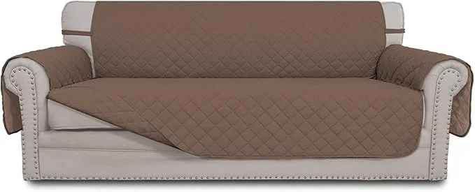 Fashionable Easy-Going Reversible Oversized Couch Cover for 3 Cushion Couch Sofa Cover for Dogs Water Resistant Furniture Protector Cover with Foam Sticks for Pet Oversized Sofa Brown Brown About ThisOverview Smooth