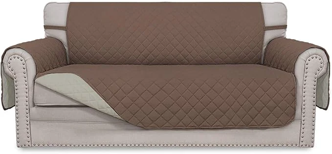 Exceptional Easy-Going Sofa Slipcover Reversible Loveseat Sofa Cover Couch Cover for 2 Cushion Couch Furniture Protector with Elastic Straps for Pets Kids Dog Cat Oversized Loveseat Brown Beige About ThisOverview Practical