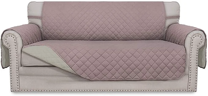 Casual Easy-Going Sofa Slipcover Reversible Loveseat Sofa Cover Couch Cover for 2 Cushion Couch Furniture Protector with Elastic Straps for Pets Kids Dog Cat Oversized Loveseat Pink Beige About ThisOverview Consistent