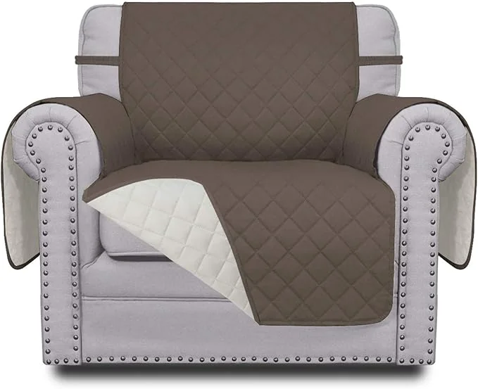Relaxed Easy-Going Chair Sofa Slipcover Reversible Sofa Cover Water Resistant Couch Cover Furniture Protector Cover with Elastic Straps for Pets Kids Children Dog Cat Chair Taupe Ivory About ThisOverview Modern