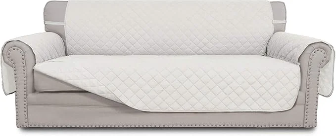 Official Easy-Going Reversible Oversized Couch Cover for 3 Cushion Couch Sofa Cover for Dogs Water Resistant Furniture Protector Cover with Foam Sticks for Pet Oversized Sofa Ivory Ivory About ThisOverview Modern