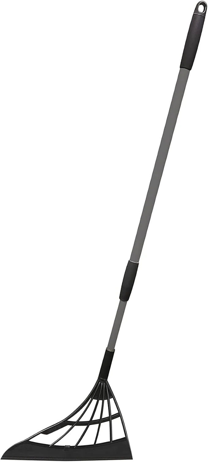 Unique Broombi - All-Surface Silicone Broom Squeegee Pet Hair Remover - Smart Broom for Indoor Cleaning - Cleans Glass Fine Dust Hair Liquids - for Smooth Floors Rugs Windows Black About ThisOverview Elite
