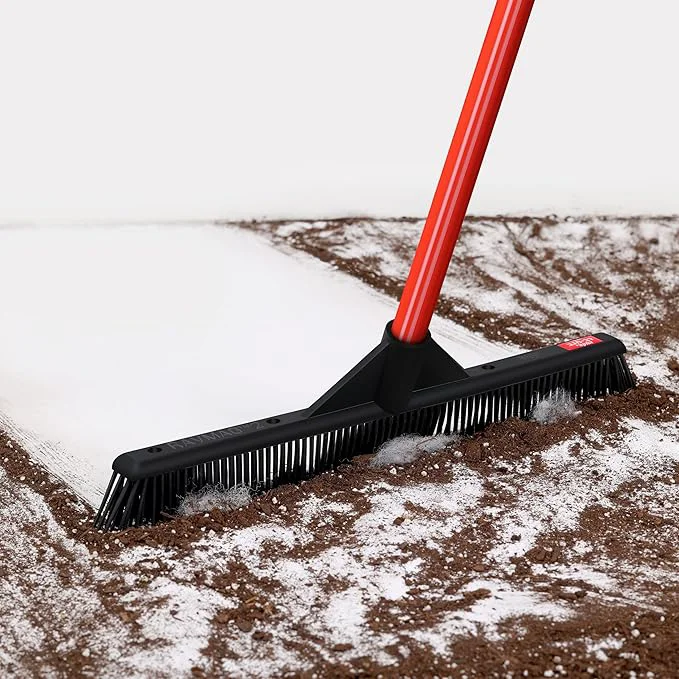Expertly Made Pet Hair Remover Rubber Broom - Carpet Rake for Pet Hair Removal on Hardwood Floor Carpet Tile - Picks Up More Dust Debris - Slanted Side Bristles for Corners - Rinse to CleanAbout ThisOverview Solid