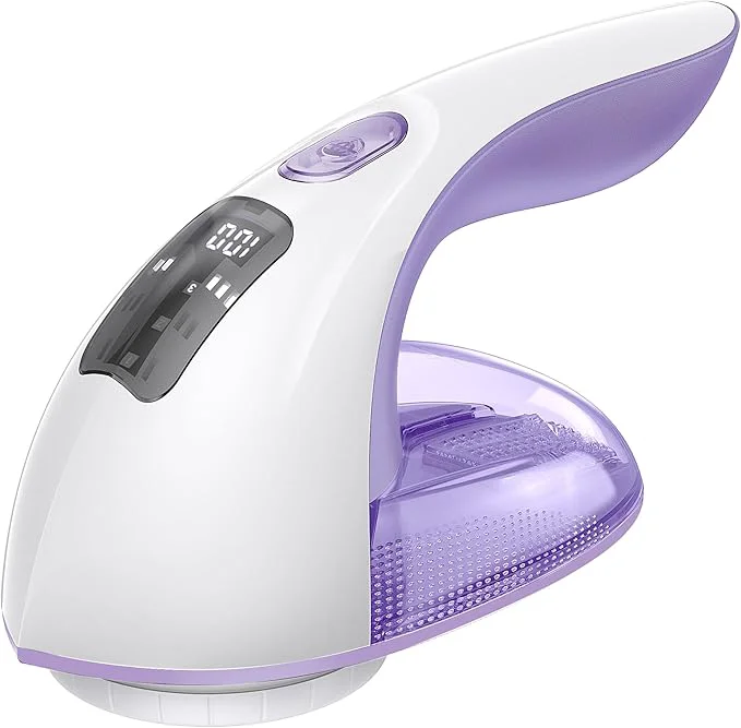 Stylish Rechargeable Fabric Shaver and Lint Remover 3-Speed Adjustable Sweater Shaver with 6-Leaf Replaceable Stainless Steel Blades 2.6Inch Large Mesh Removable Bin for Clothes Fuzz Lint Pills BobblesAbout ThisOverview Modern