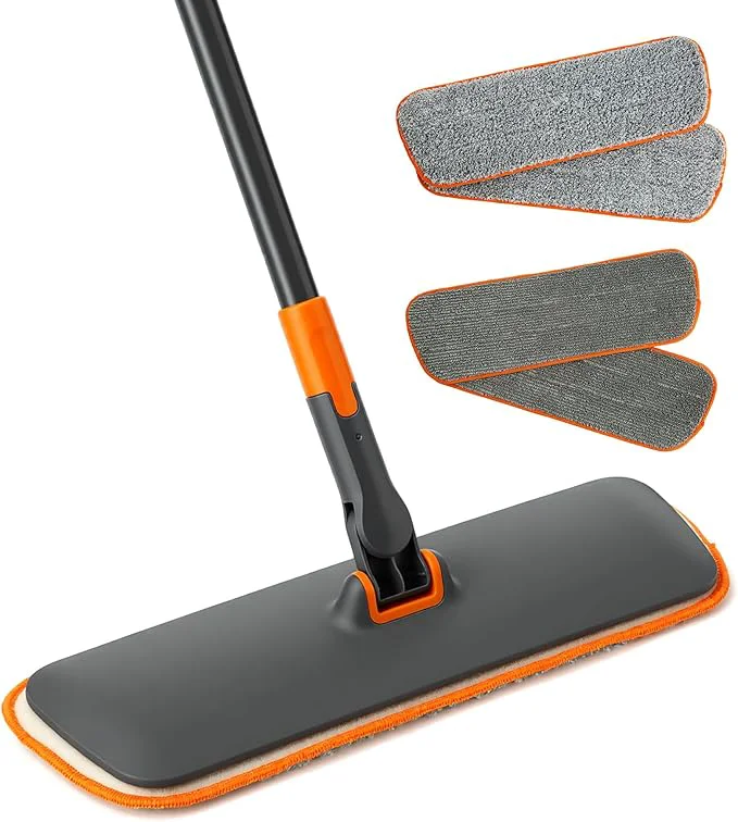Refined 2-in-1 Wet Dry Flat Microfiber Mop for Hardwood Floors-Reusable Washable Pads Telescoping Long Handle Floor Cleaner for Tile Laminate Pet Hair Removal Car Detailing Window CleaningAbout ThisOverview Comfortable