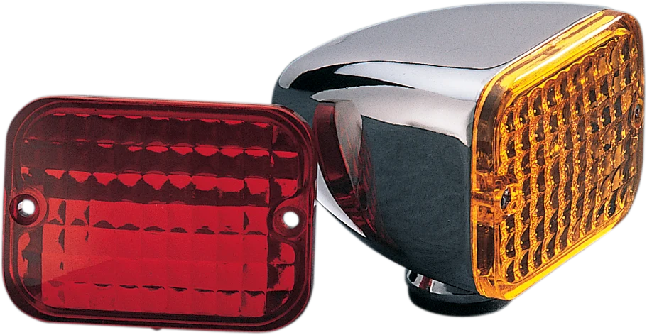 Organic DRAG SPECIALTIES Rectangular Market Light - Dual Filament - Amber Red 163075-BC216 Powerful