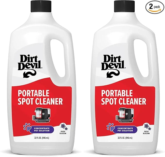 Proven Dirt Devil Pet Portable Spot Cleaner Solution 32 oz. Fresh Blossom Scent Upholstery and Carpet Shampoo Solution Eliminates Pet Messes and Odors Pair Portable Spot Cleaners Pack of 2 Organic