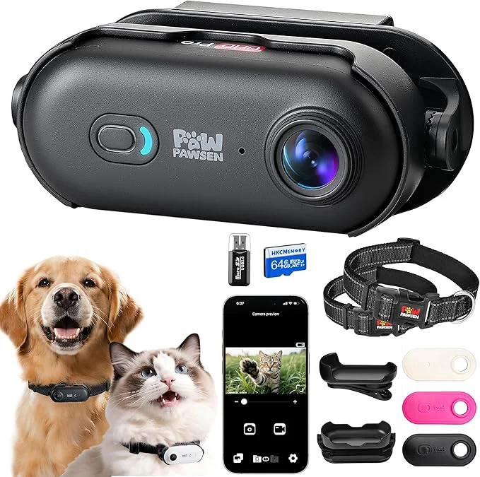 Carefully Designed 4K UHD Dog Cat Pet Camera Collar Video Recorder with Phone App View Outdoor Indoor POV Action Cam for Cat Dogs Black - 2 Adjustable Black Collars XS 8-12 in M 14-20 in 64gAbout ThisOverview Excellent