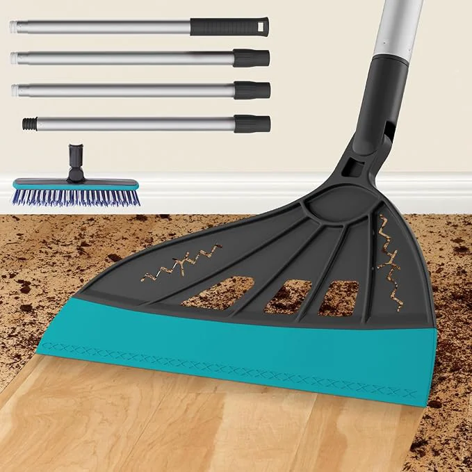 Expertly Made Air Broom for Household Cleaning Silicone Broom with Adjustable Height Angle Aluminum Handle Squeegee Broom for Wet Dry Messes Hair Liquids Glass Bathroom Kitchen on Smooth Floor Smoky Gray About ThisOverview Elite
