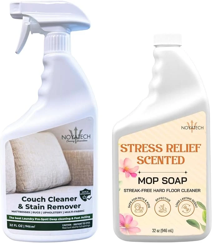 High-End Couch Cleaner and Stain Remover Spray – Professional Strength Multi-Surface Fabric and Upholstery Cleaner – Pet-Safe Non-Toxic Quick-Drying for Couches Sofas Car Interiors COMBO Flexible