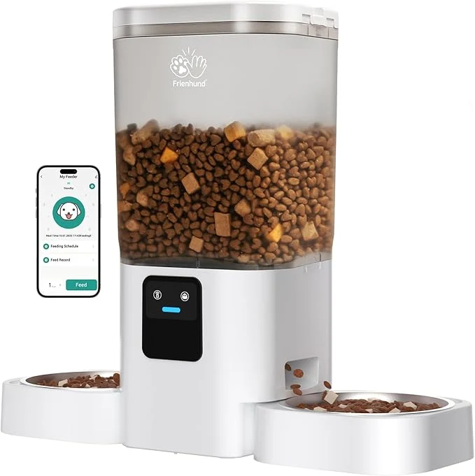 Exceptional Automatic Cat Feeders 2 Cat with Slow Feed 7L Dual Automatic Dog Feeder with 5G WiFi Double Auto cat Food Dispenser for Multiple Pets Detachable for Easy Clean - 29 Cup ACF190W-B About ThisOverview Eco-Friendly