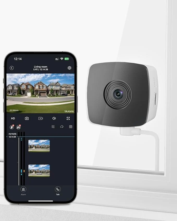 High-Performance blurams 2.4G 5G Cameras for Home Security 2K Pet Camera Indoor with Phone App Window Security Camera w Motion Detection 2-Way Talk IR Night VisionAbout ThisOverview Carefully Designed