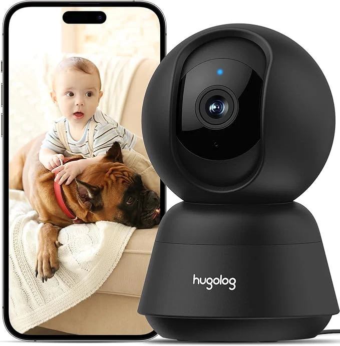 Reusable Hugolog 2K 3MP Indoor Pan Tilt Security Camera with Auto-Focus I f Effective