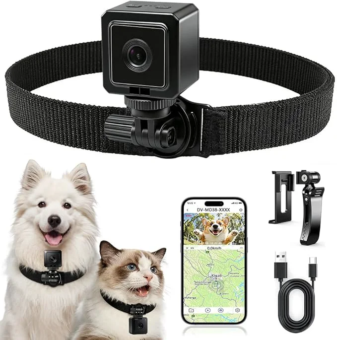 Next-Generation AEZ Pet Camera Collar with APP Control 1080P HD Pet POV Camera 210-mins Recording Wearable Action Camera with Hotspot WiFi Magnetic Clip Camera for Cats Dogs Kids Outdoor Use No SD Card About ThisOverview Fine Crafted