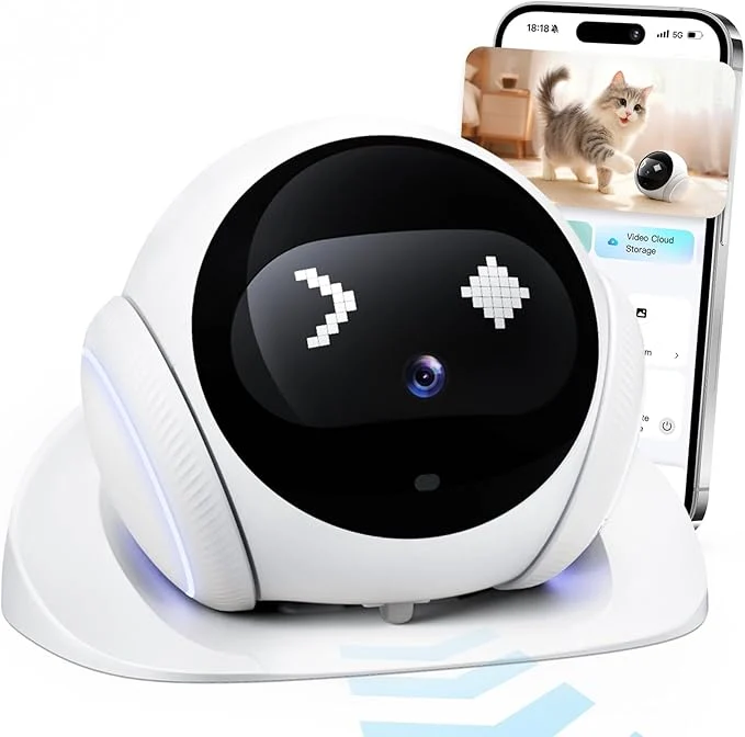 Innovative Pet Camera Robot Companion Monitor – Movable Home Security Cam with 1080P Video 2.4GHz WiFi Motion Tracking Laser Toy Two-Way Talk – App Control for Dogs CatsAbout ThisOverview Selected