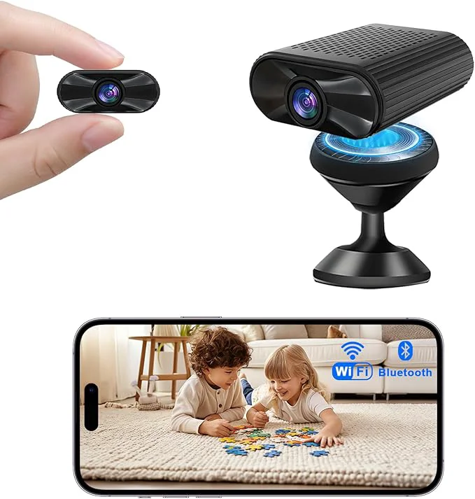 Unique Mini HD 4K Wireless Camera Portable Nanny Cam with Night Vision Motion Detection and Phone App Live View - Compact Security Pet Camera for Home Office 24 7 Cycle Save Video Small About ThisOverview Relaxed