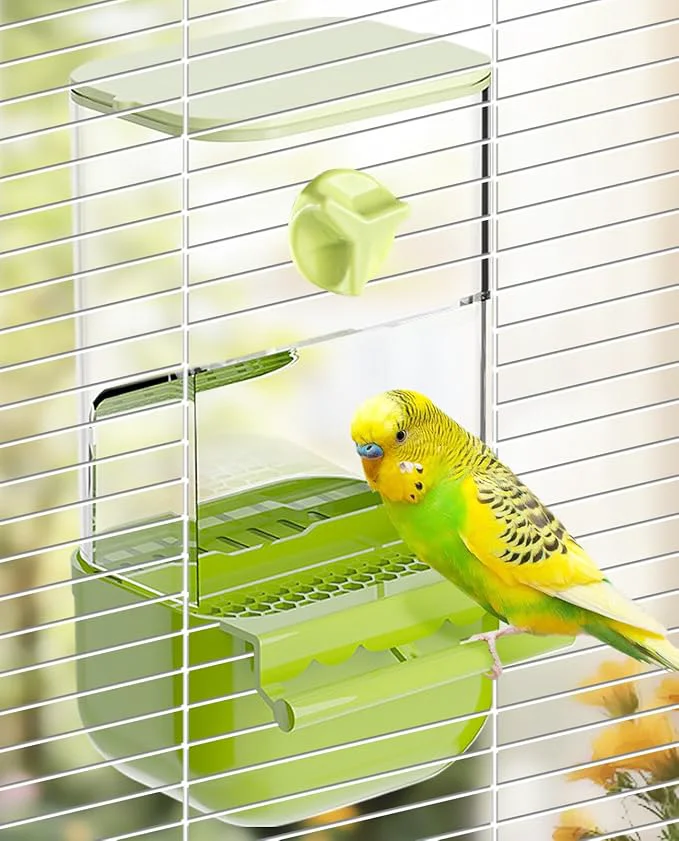 Next-Generation BNOSDM No Mess Bird Cage Feeders Automatic Bird Feeder Parrot Cage Accessories Traditional