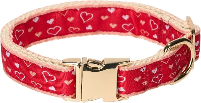 Sustainable Woven Dog Collar with Metal Buckle Adjustable Jacquard Retro Dog Collars High-Quality