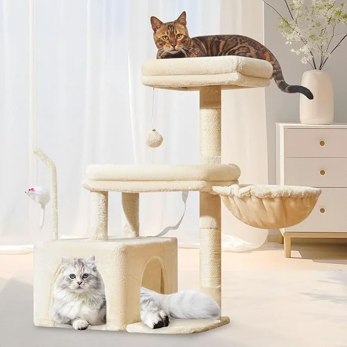 Healthy Taoqimiao MS043M Cat Tree 32.2-Inch Cat Tower Lightweight