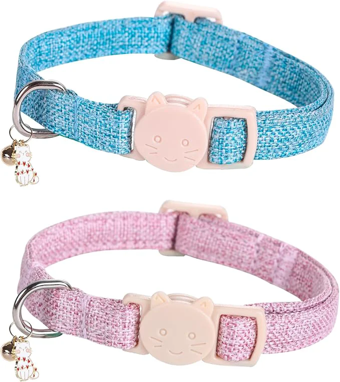 Next-Generation Cat Collar-2 Pack Cat Collar Blue and Pink Linnet Verified