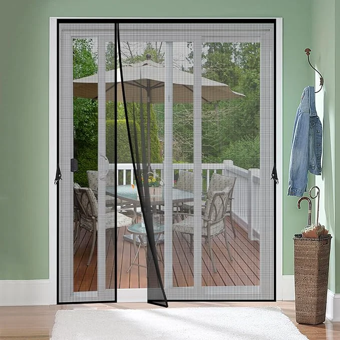 First-Class Fiberglass Magnetic Screen Door Fit Door Size 72 x 96 in- Heavy Duty Fiberglass Durable