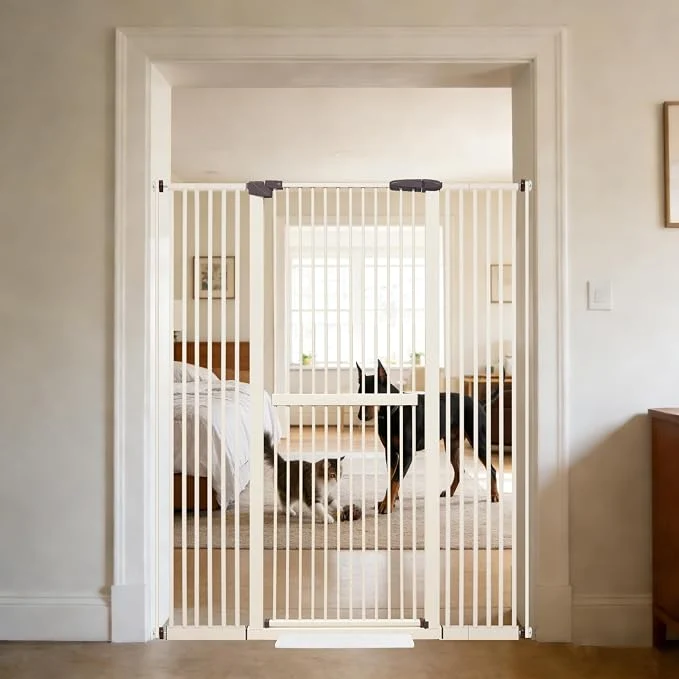 Premium Material Lumizone Extra Tall Cat Gate 61.02 High Pressure Mounted Extra Wide Sophisticated