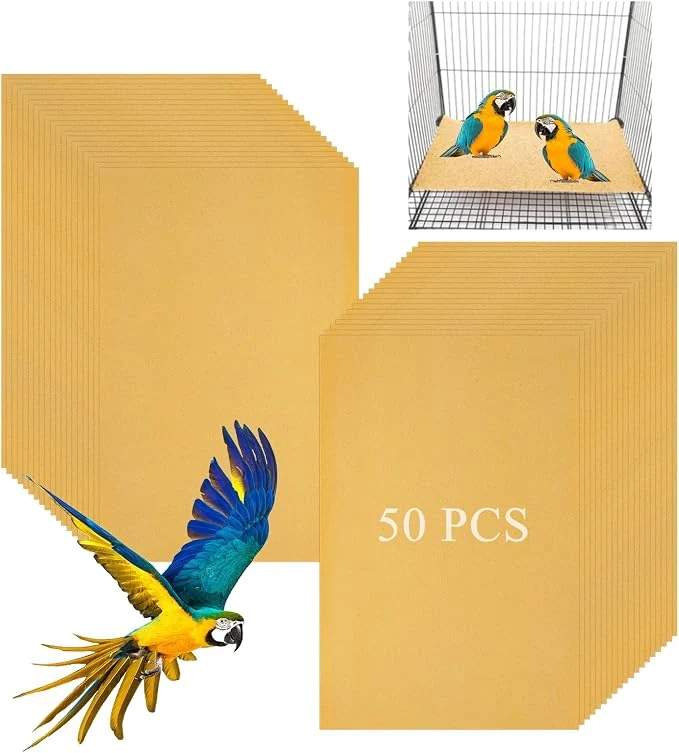 Superior 50 PCS Gravel Liner Paper for Bird Cage 11 x 17 Inch Bird Cage Paper Liners Smooth