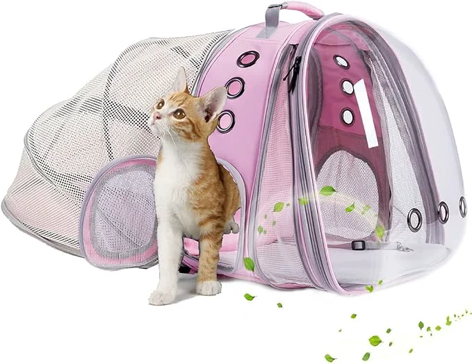 Recyclable Dual Expandable Cat Backpack Carrier Fit up to 20 lbs Expandable Pet Carrier Solid