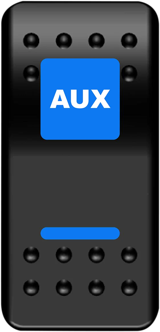 High-Grade MOOSE UTILITY Rocker Switch - Auxilary Power - Blue AUX-PWR First-Class