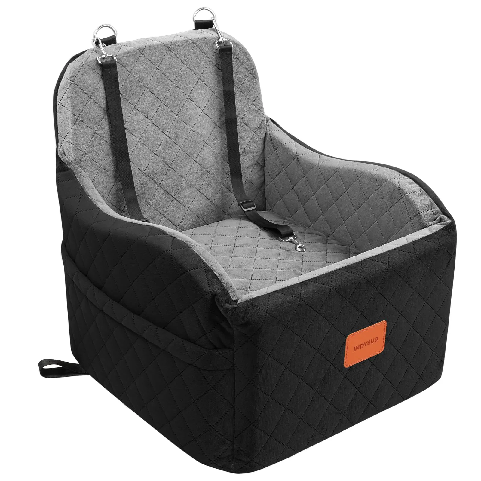 Stylish INDYBUD Dog Car Seat for Small Medium Dogs • Detachable Washable Booster Seat Original Design