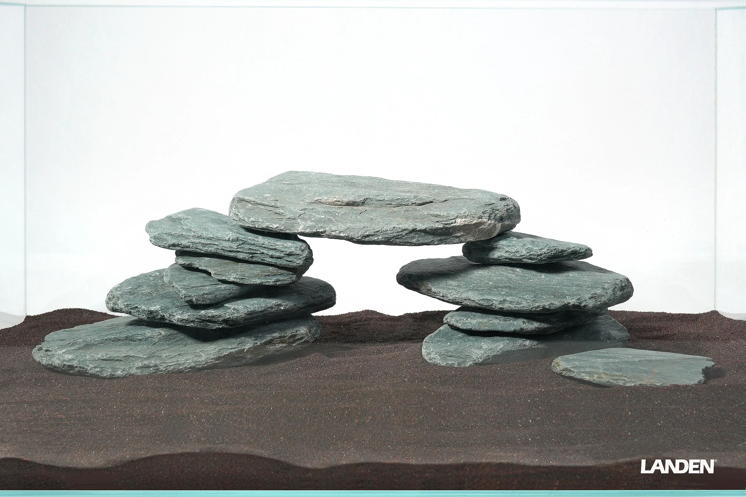 Lightweight LANDEN River Slate Rocks – Natural 18lb Stone Set for Aquariums Paludariums Terrariums 3–9in 13pcs Original Design