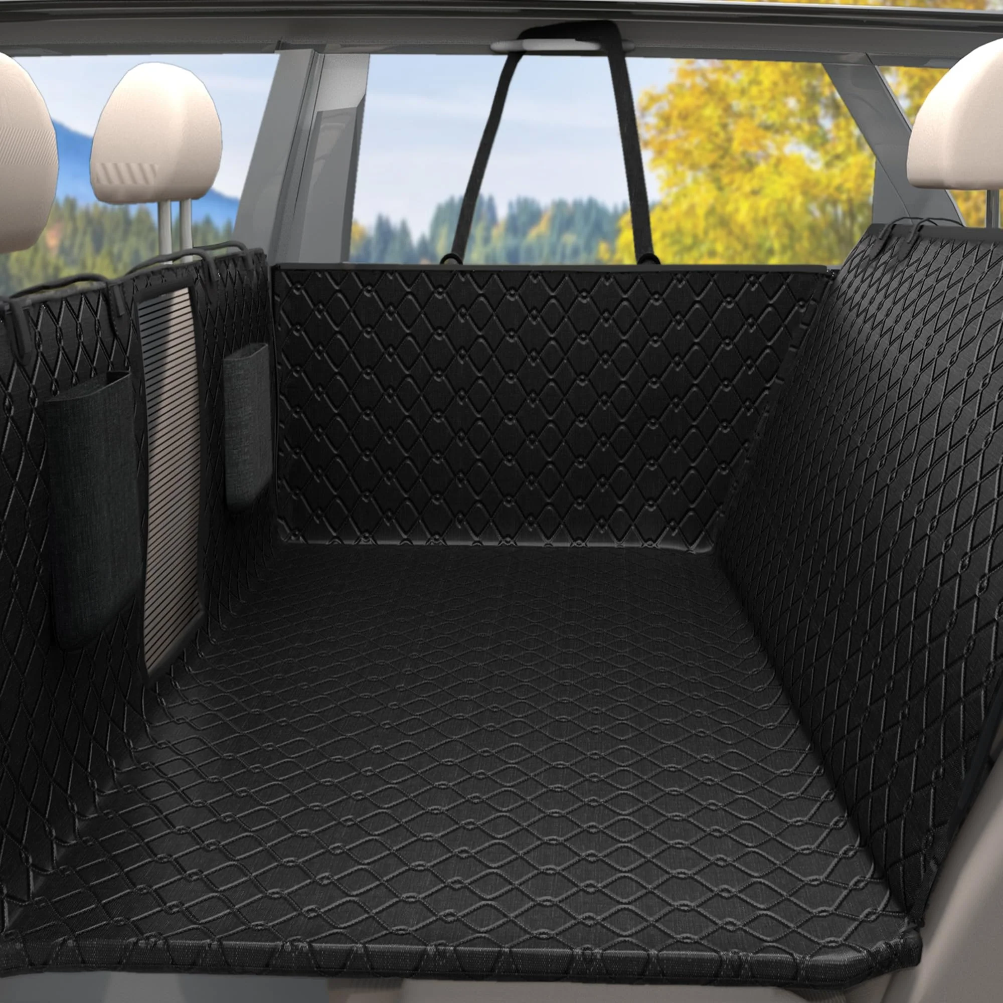 Optimized Petiza Back Seat Extender for Dogs – Hard Bottom Car Seat Cover Waterproof Nonslip High-Grade