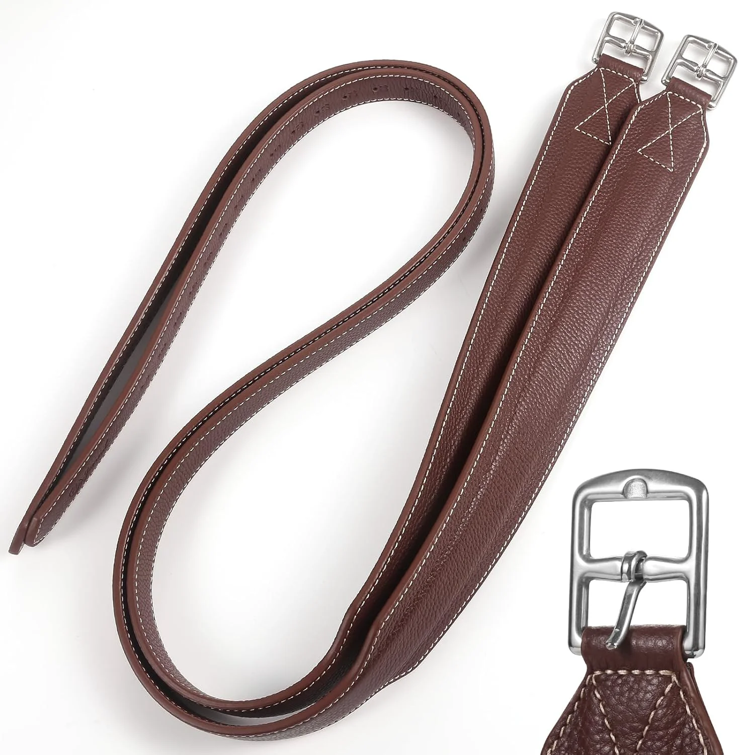 World-Class Jee Stability Stirrup Leathers with Strong Nylon Core for Equestrian Riding Wide Body English Stirrup Leathers Safe