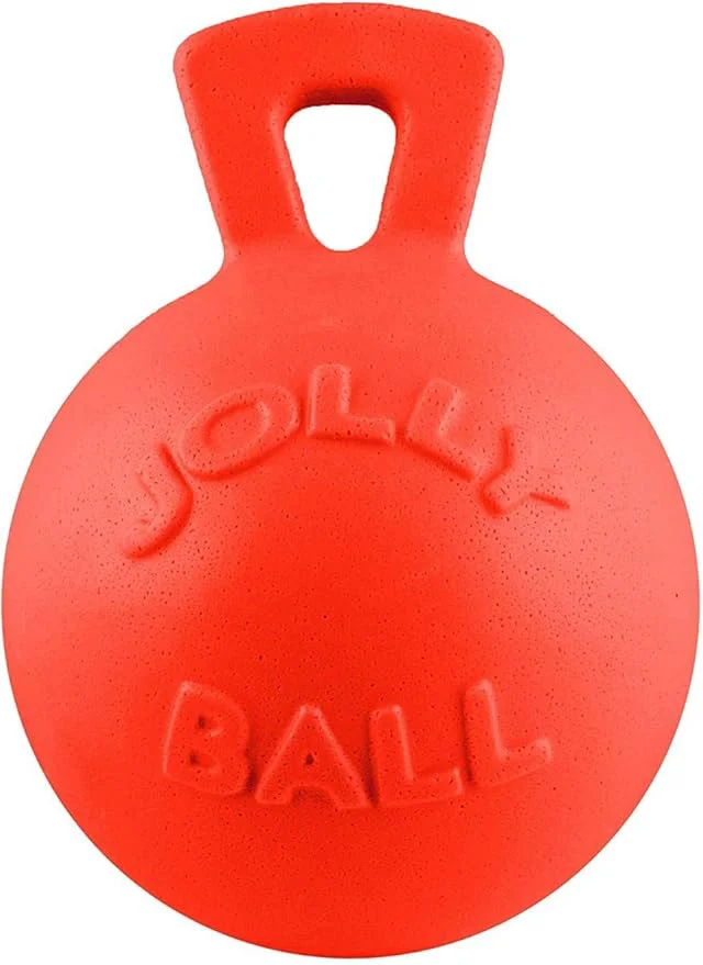 Selected Jolly Pets Tug-n-Toss Heavy Duty Dog Toy Ball with Handle 10 Inches X-Large Orange Large BreedsAbout This Durable