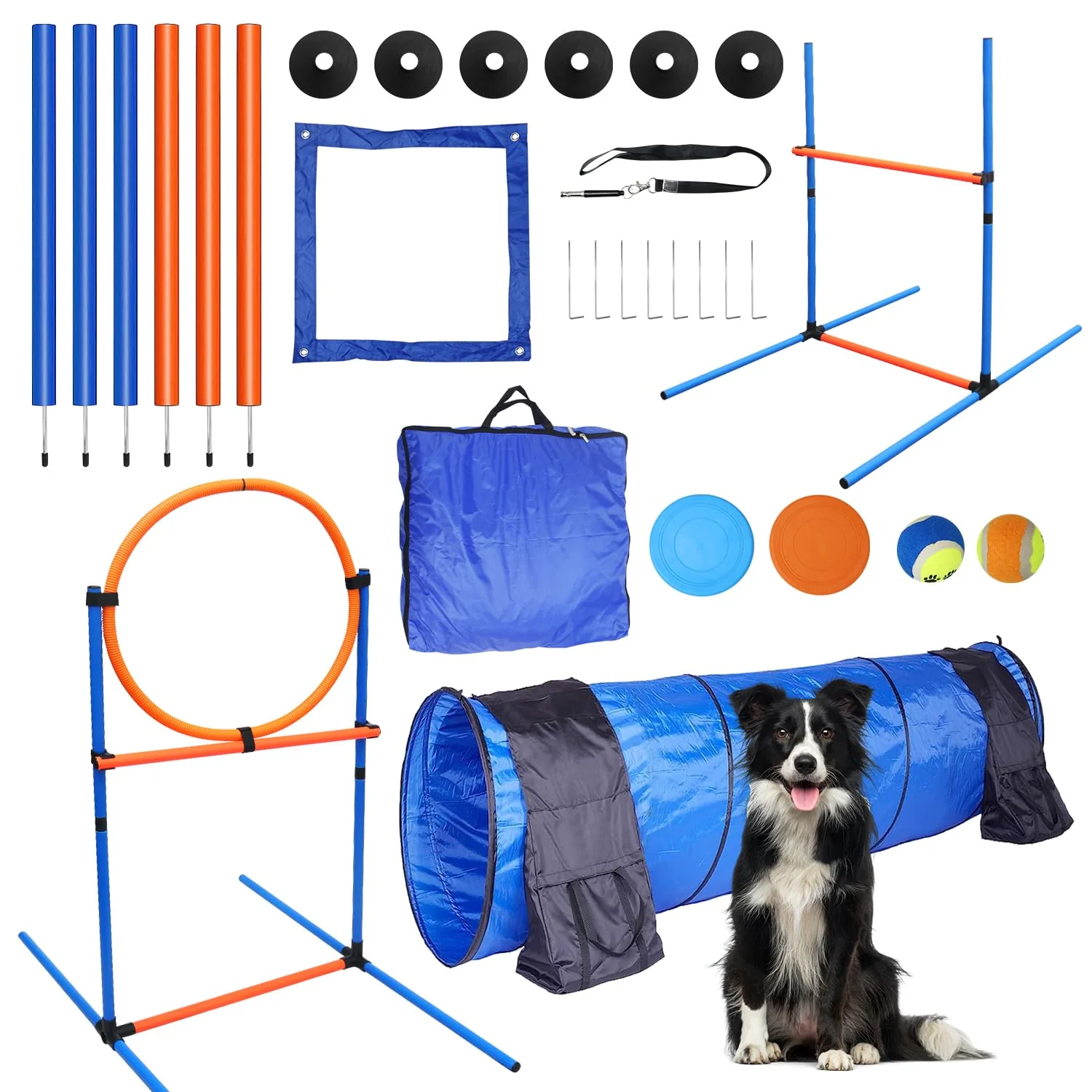 First-Class MelkTemn Premium Dog Agility Set – Indoor Outdoor Obstacle Course Kit Authentic
