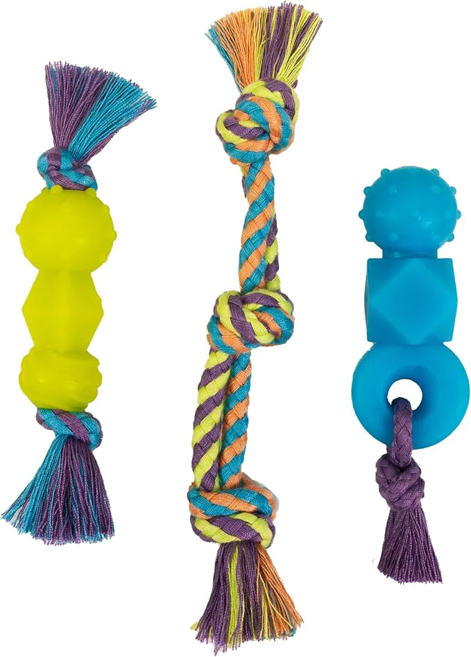 Solid Outward Hound Pupstages Mini Dentachew Pack Dental Chew Toy Fetch Tug Rope Professional