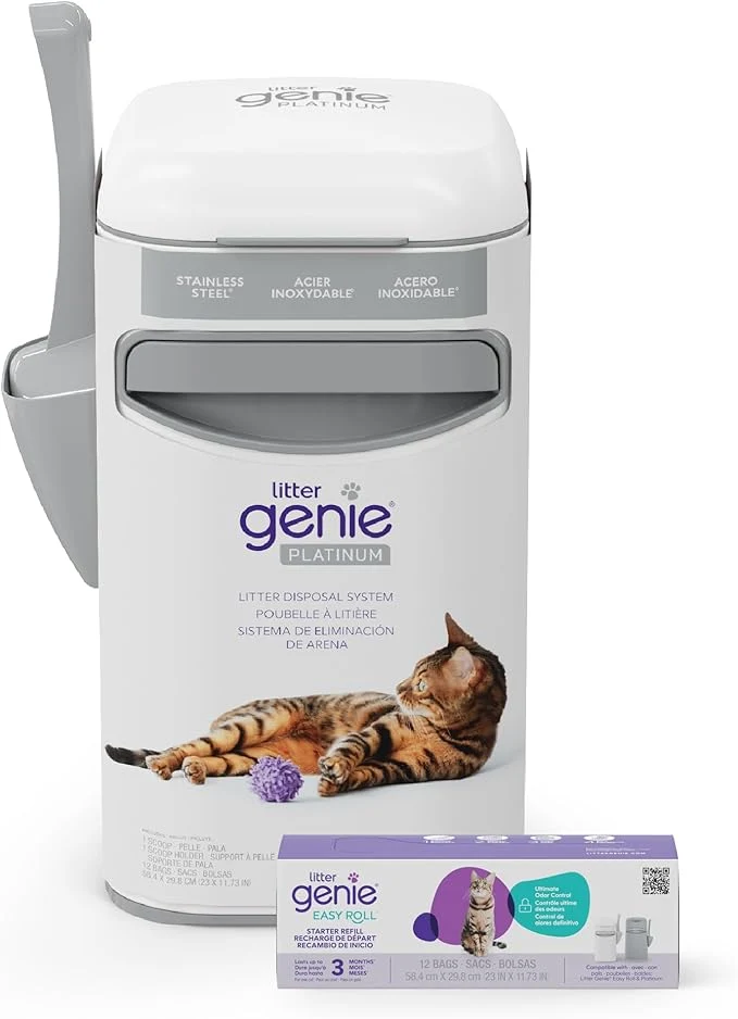 Modern Litter Genie Platinum Pail Made of Durable Stainless Steel Includes 1 Easy Roll Sustainable