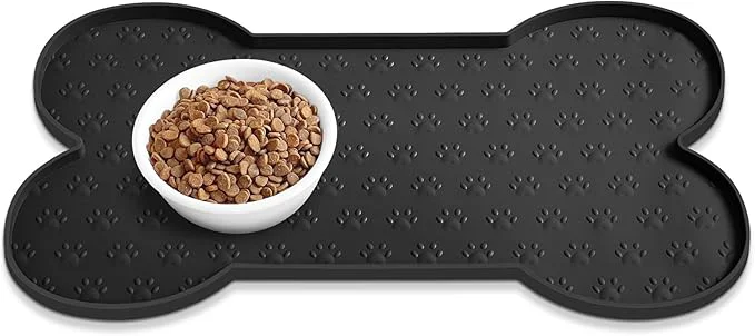 Detailed Dog Food Mat Anti-Slip Silicone Dog Bowl Mat Thicker Pet Placemat Waterproof Trendy