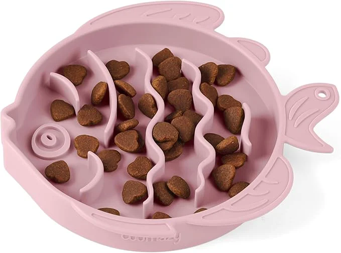 Innovative Coomazy 2-in-1 Silicone Slow Feeder Dog Cat Bowls Lick Mat Interactive Puzzle Toy for Pets Dry Wet Food Training Keeps Dogs Cats Busy Prevents Puppy Kitty Overeating Pink 1.2 Cup About ThisOverview Exclusive