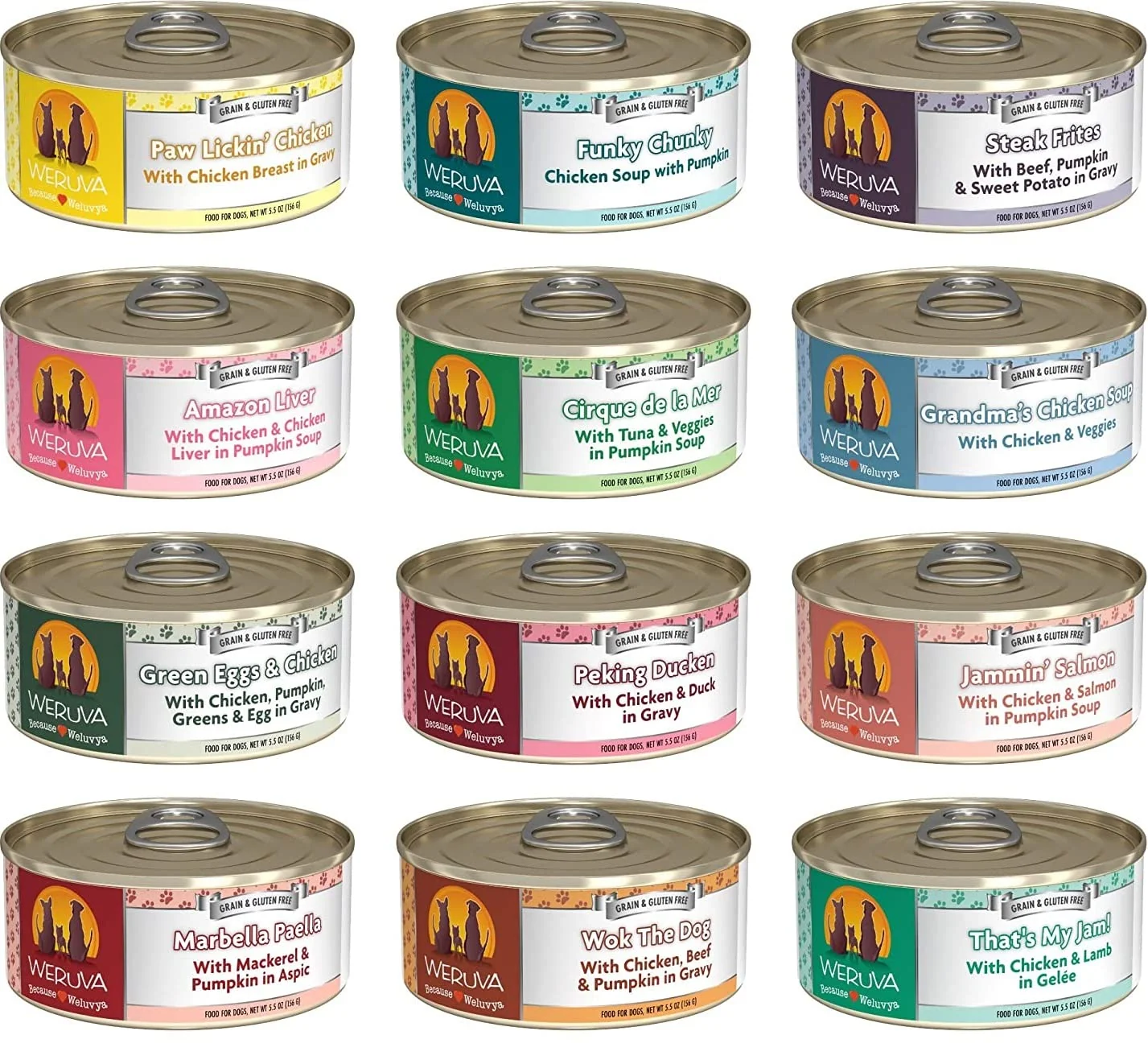Reliable Weruva Grain Canned Dog Food Variety Pack – 12 Flavors 5.5 oz Cans Next-Generation