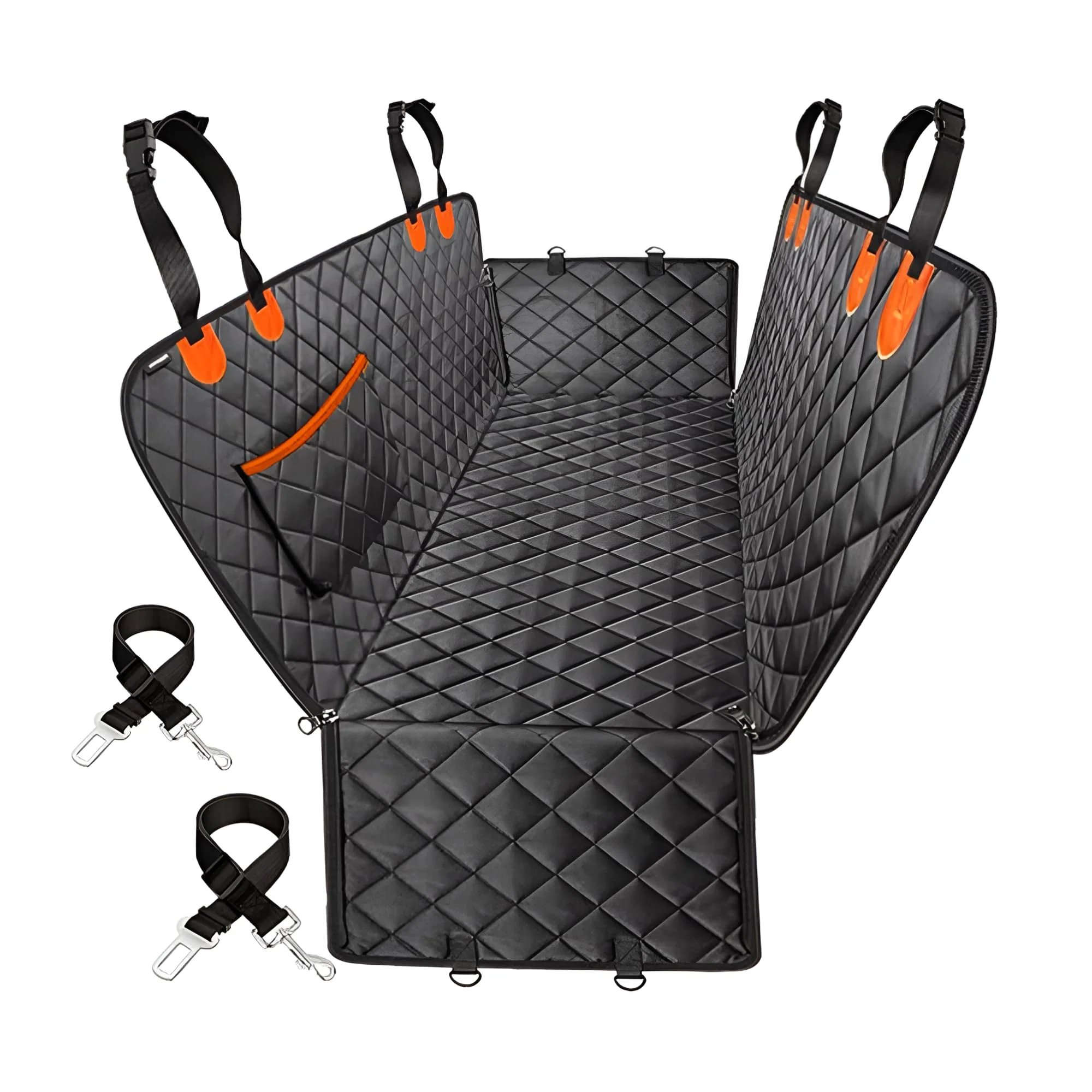 Durable 2 in 1 Dog Car Seat Cover for Back Seat - Waterproof Heavy-Duty with Side Flaps Holds 500 Lbs Outstanding