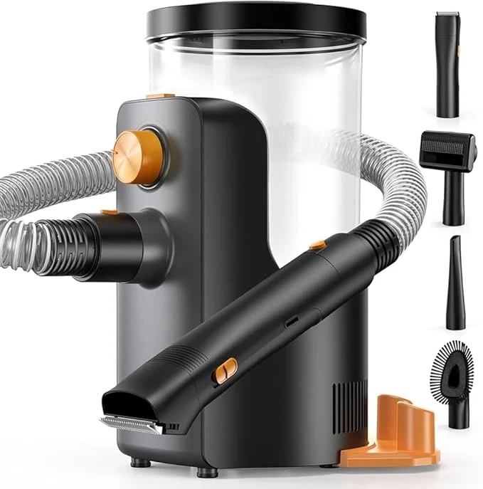 Smooth Dog Grooming Vacuum 4.5L Extra-Large Dust Cup Dog Grooming Kit 14000Pa High-Suction Pet Groomer with Clippers Low-Noise All-in-One Shedding Control Set for Home UseAbout ThisOverview Environmentally Friendly