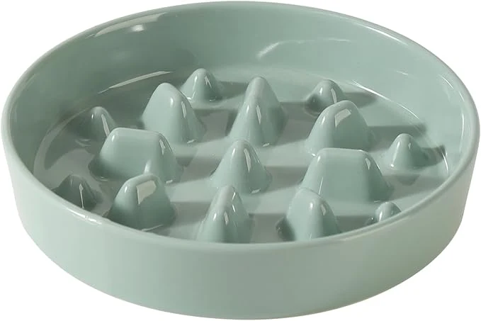 Lightweight Ceramic 1.6 Cup Dog Bowl Slow Feeder 8.2 inch Slow Pet Food Dish for Medium and Large Dog Stop Bloat Preventing Choking Single Bowl Light Green About ThisOverview Authentic